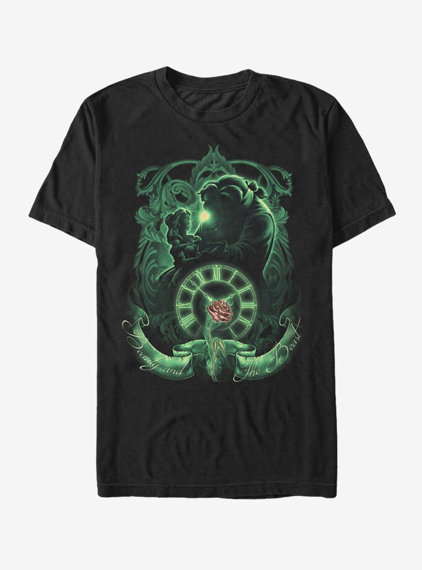 Disney Beauty And The Beast Green Time T-Shirt | Trending Graphic Tee For Fans