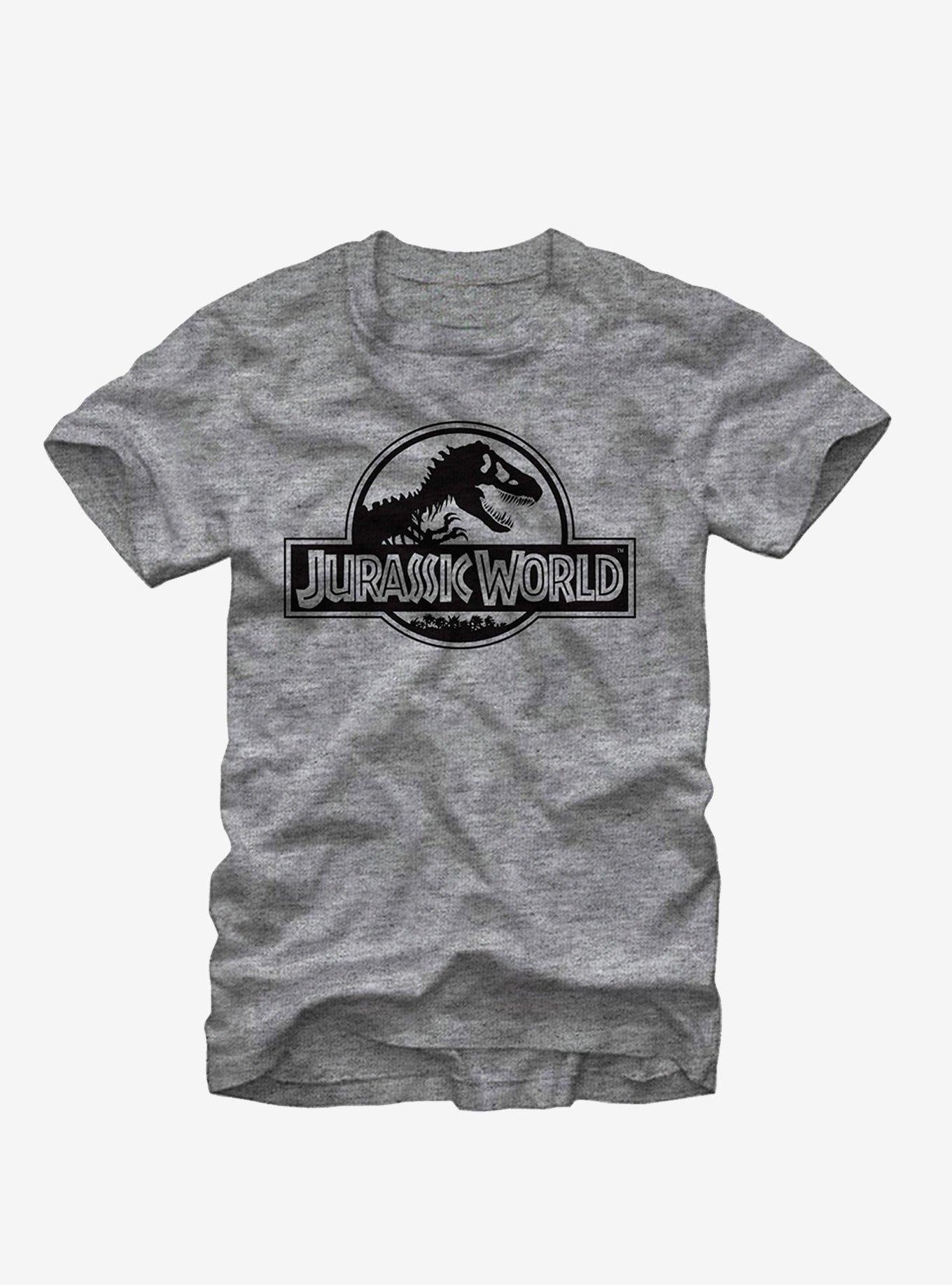 Jurassic World Grey Logo T-Shirt | Trending Graphic Tee For Fans