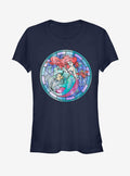 Disney The Little Mermaid Ariel Stained Glass Girls T-Shirt | Trending Graphic Tee For Fans