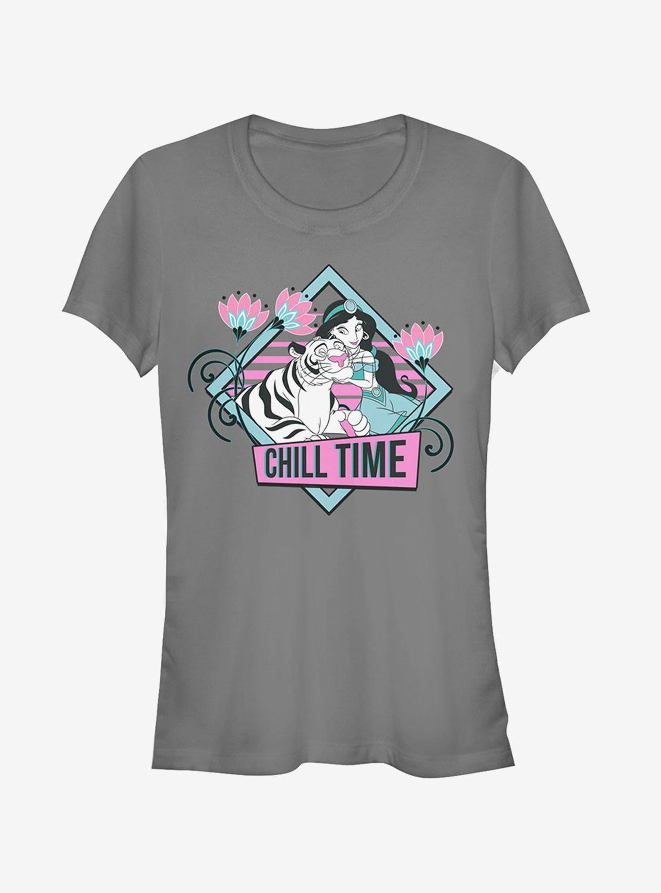 Disney Aladdin Jasmine and Rajah Chill Girls T-Shirt | Trending Graphic Tee For Fans