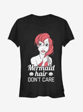 Disney The Little Mermaid Ariel Mermaid Hair Don't Care Girls T-Shirt | Trending Graphic Tee For Fans