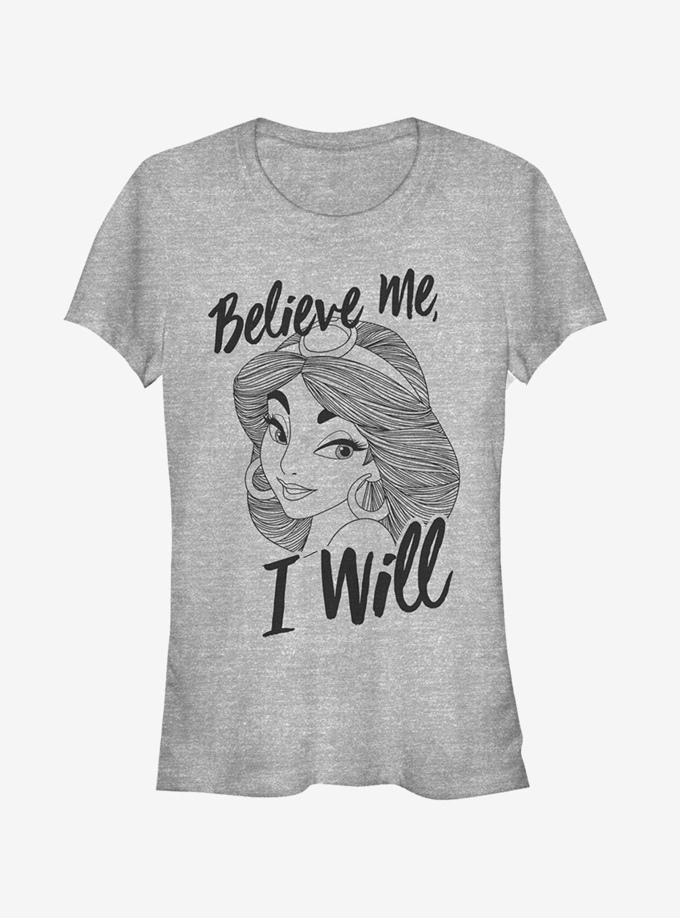 Disney Jasmine Believe Me Girls T-Shirt | Trending Graphic Tee For Fans