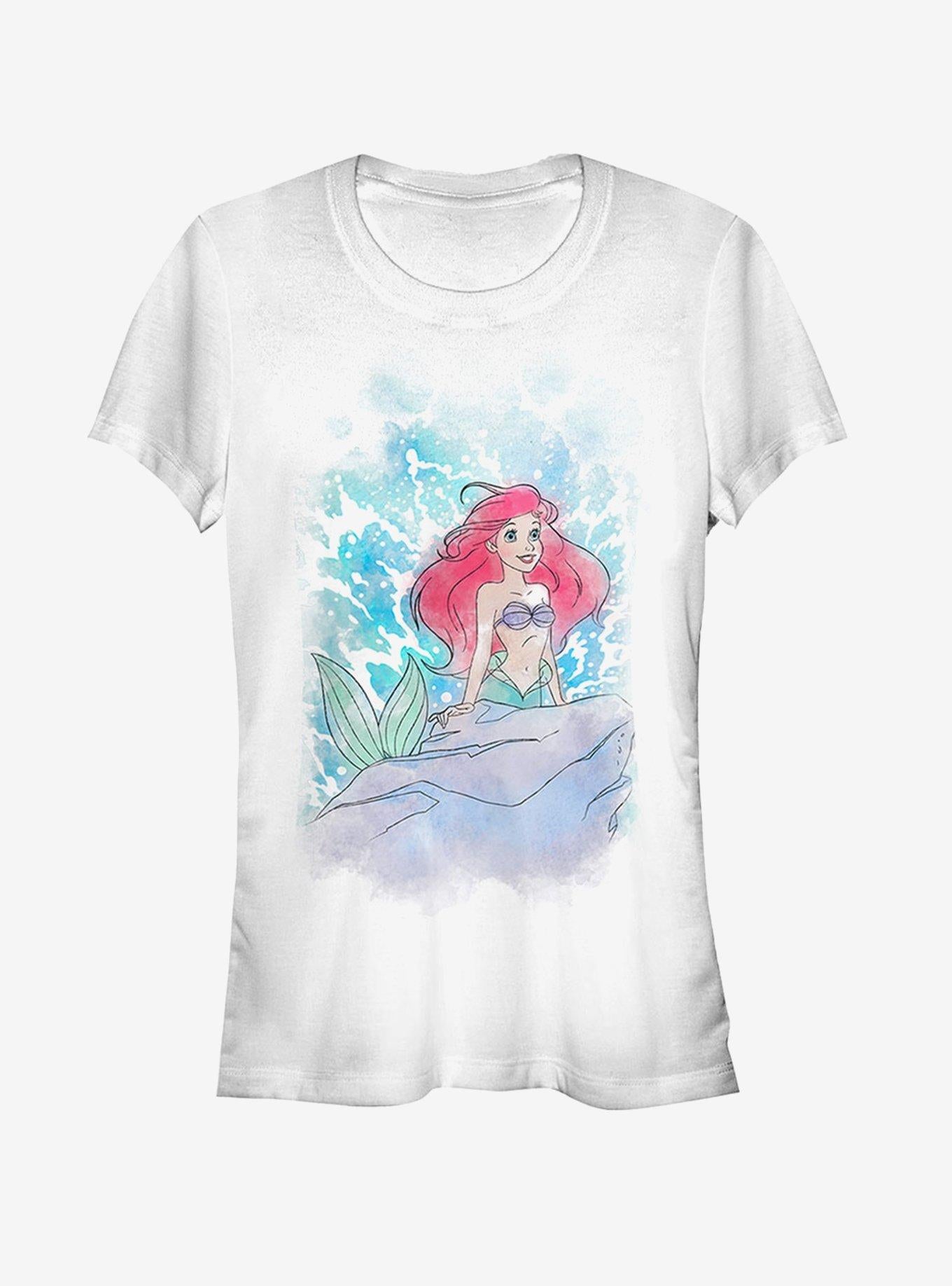 Disney Ariel Watercolor Girls T-Shirt | Trending Graphic Tee For Fans