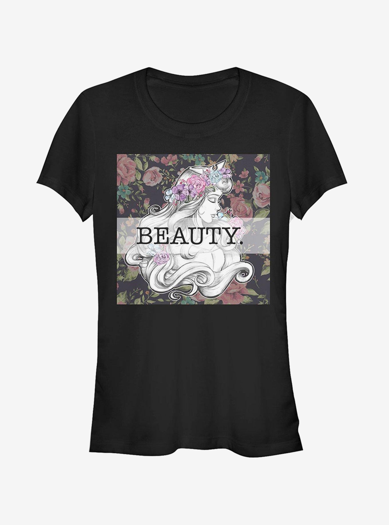 Disney Aurora Floral Print Girls T-Shirt | Trending Graphic Tee For Fans