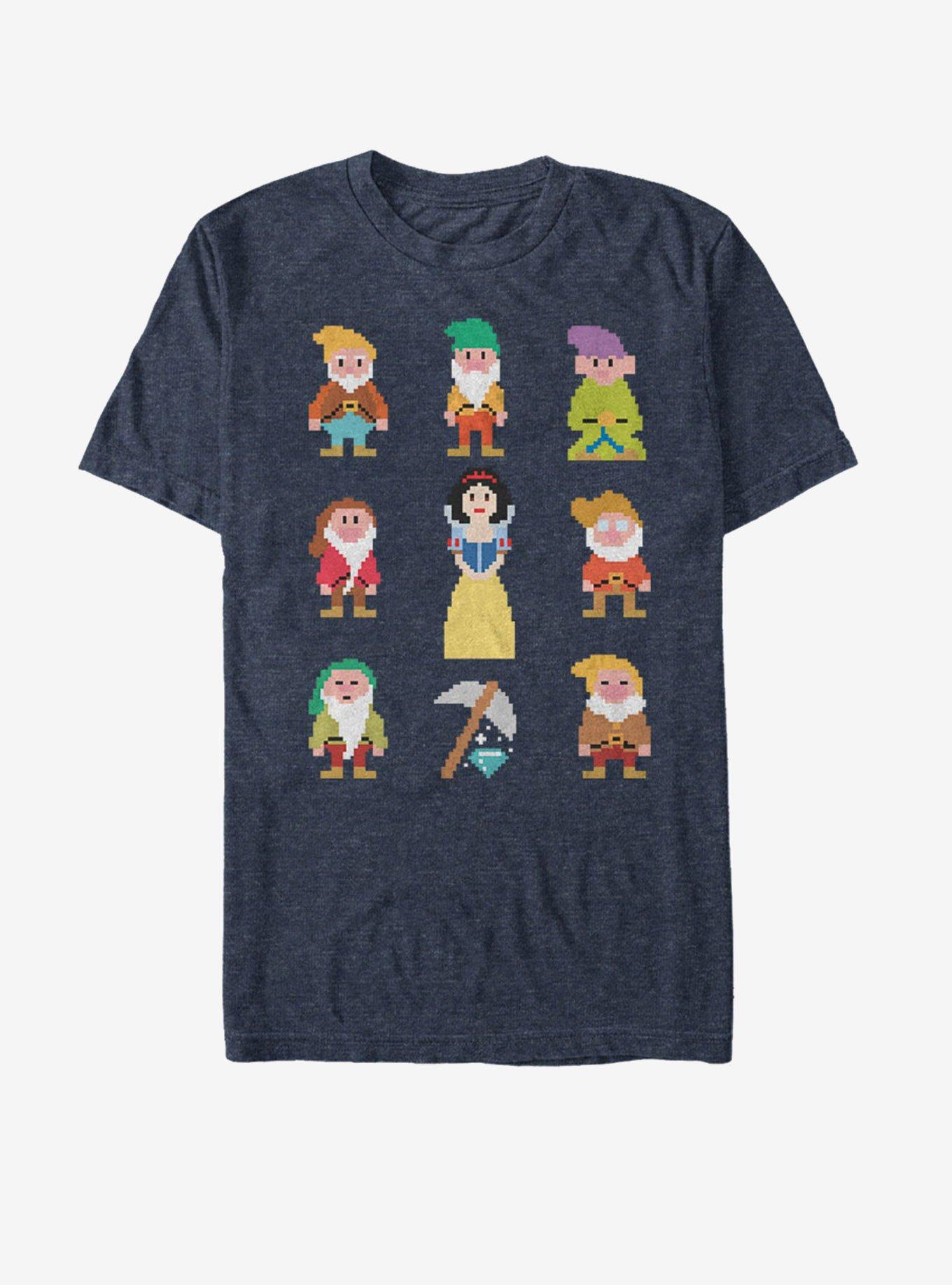 Disney Snow White Pixel Dwarf T-Shirt | Trending Graphic Tee For Fans