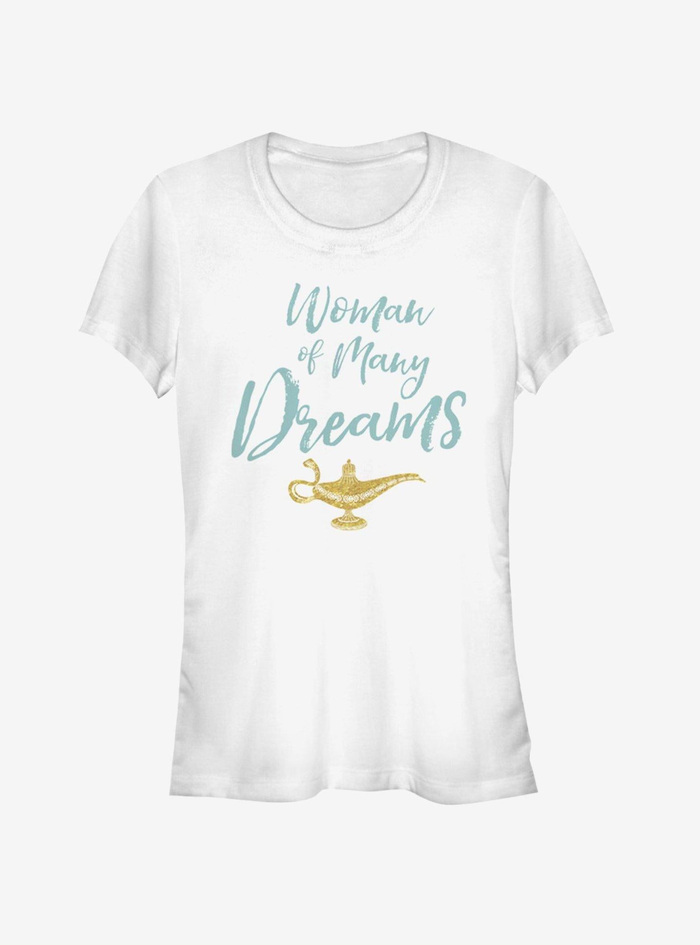 Disney Aladdin 2019 Woman of Many Dreams Cursive Girls T-Shirt | Trending Graphic Tee For Fans