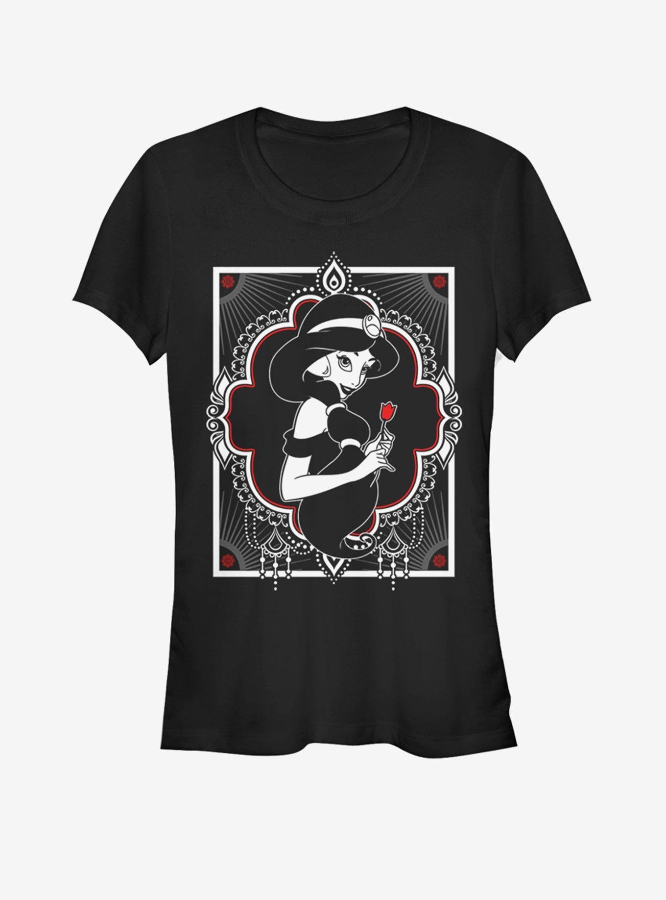 Disney Aladdin Black and White Jasmine Girls T-Shirt | Trending Graphic Tee For Fans