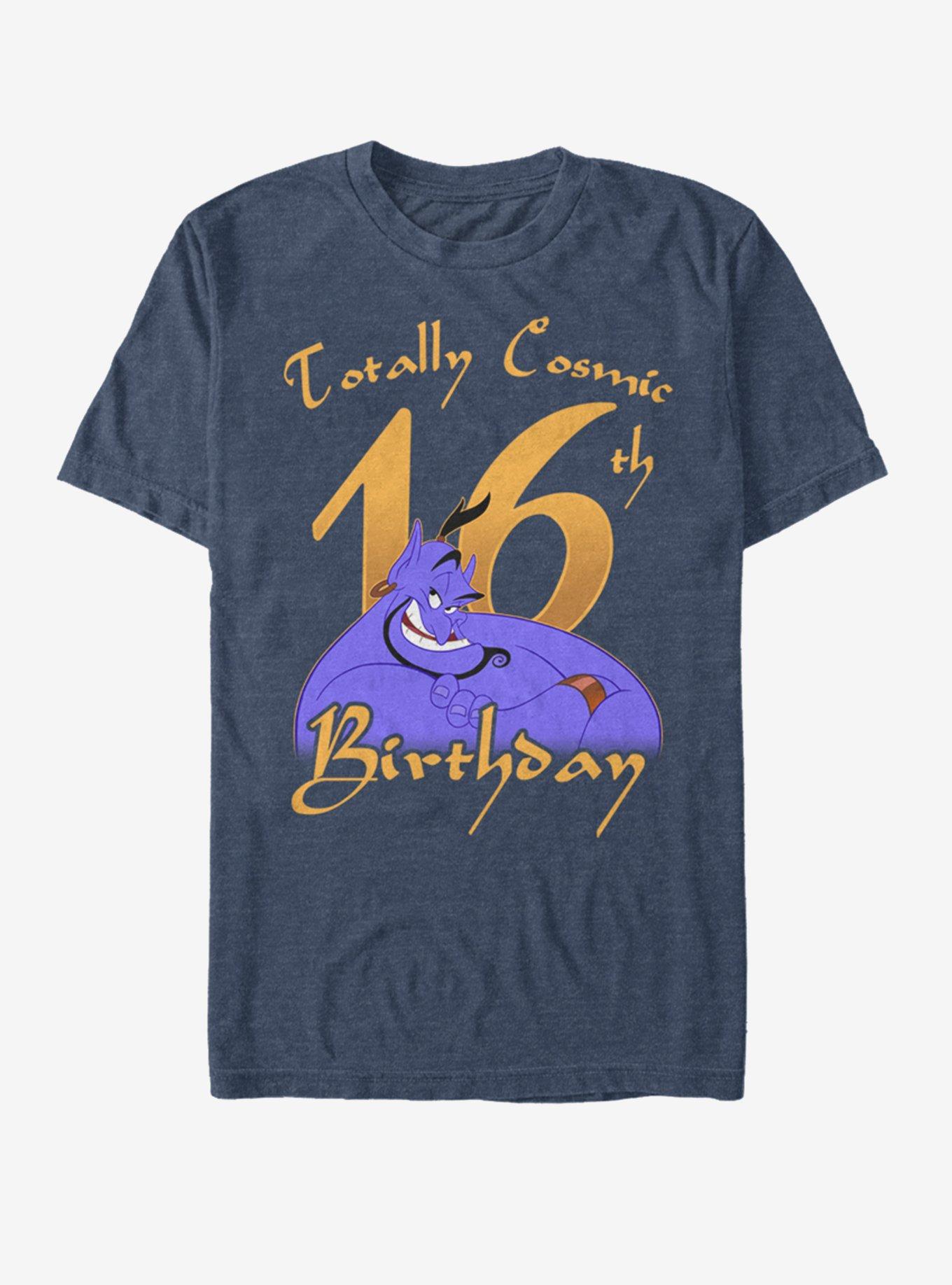 Disney Aladdin Genie Birthday 16 T-Shirt | Trending Graphic Tee For Fans