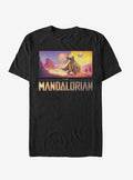 Star Wars The Mandalorian Colorful Mandalorian Landscape T-Shirt | Trending Graphic Tee For Fans