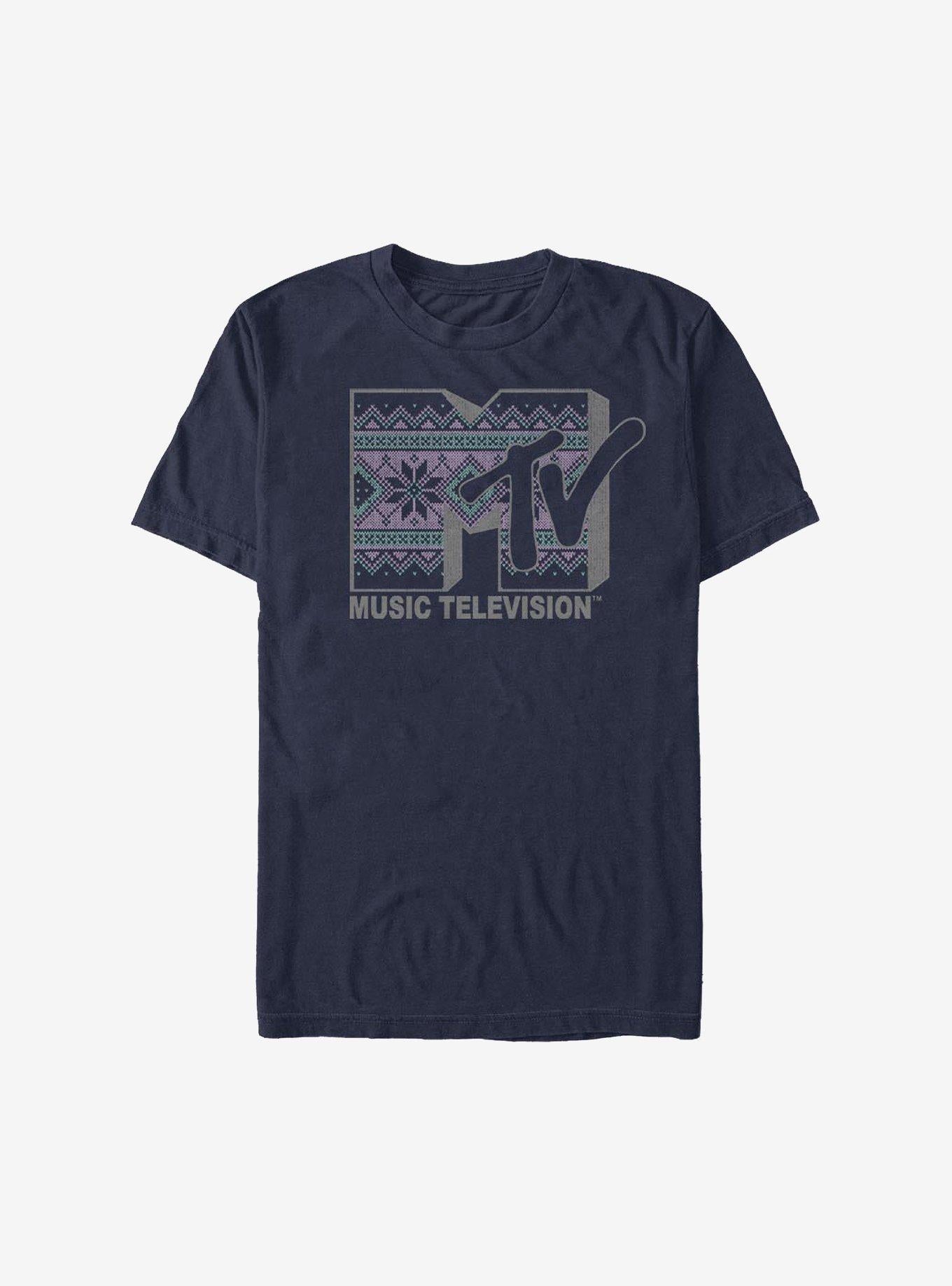 MTV Christmas Pattern Logo T-Shirt | Trending Graphic Tee For Fans