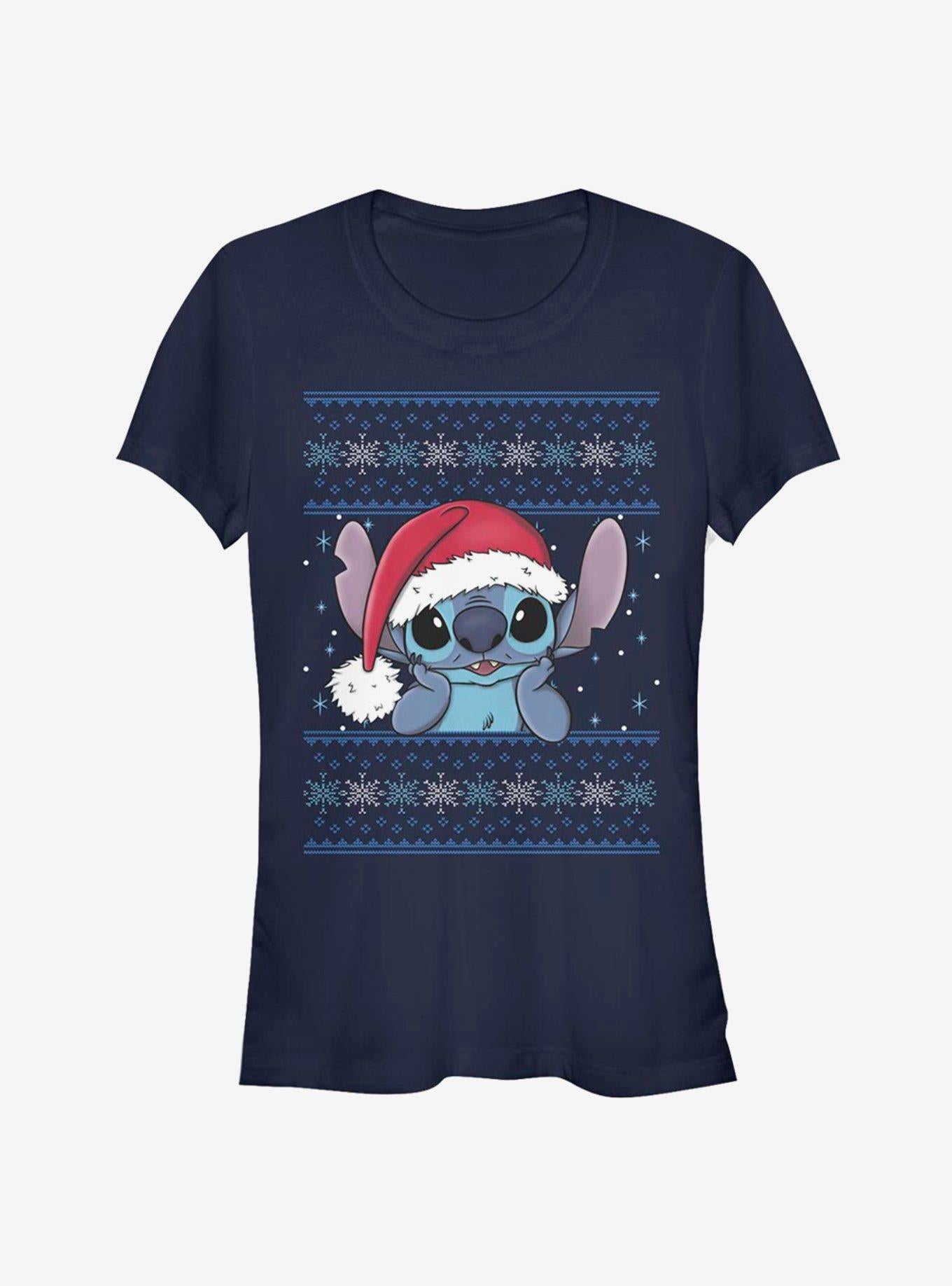 Disney Lilo & Stitch Christmas Santa Stitch Girls T-Shirt | Trending Graphic Tee For Fans