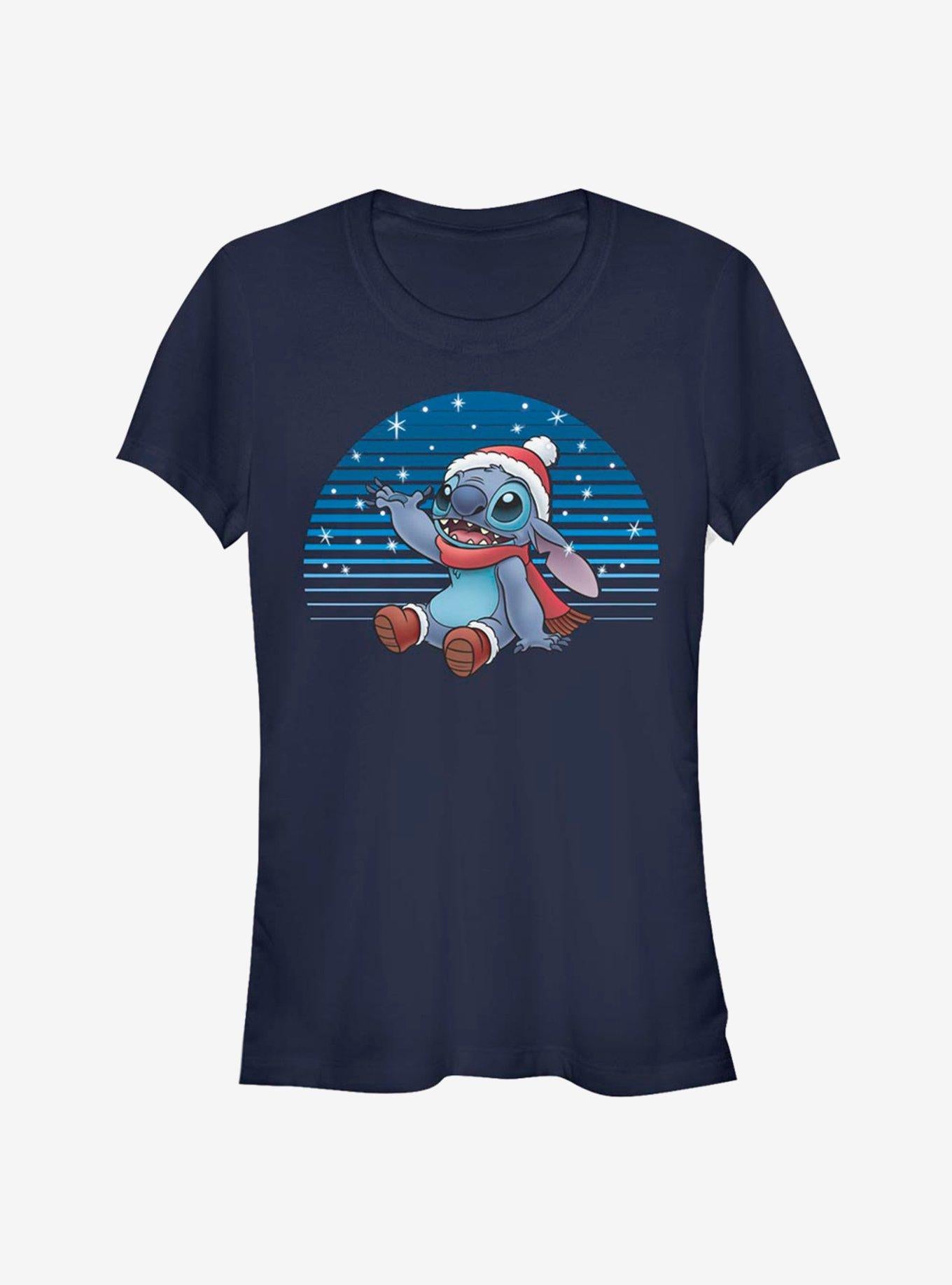 Disney Lilo & Stitch Christmas Snowing Stitch Girls T-Shirt | Trending Graphic Tee For Fans