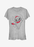 Disney Lilo & Stitch Christmas Stitch Outline Girls T-Shirt | Trending Graphic Tee For Fans