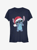 Disney Lilo & Stitch Christmas Cute Santa Stitch Girls T-Shirt | Trending Graphic Tee For Fans