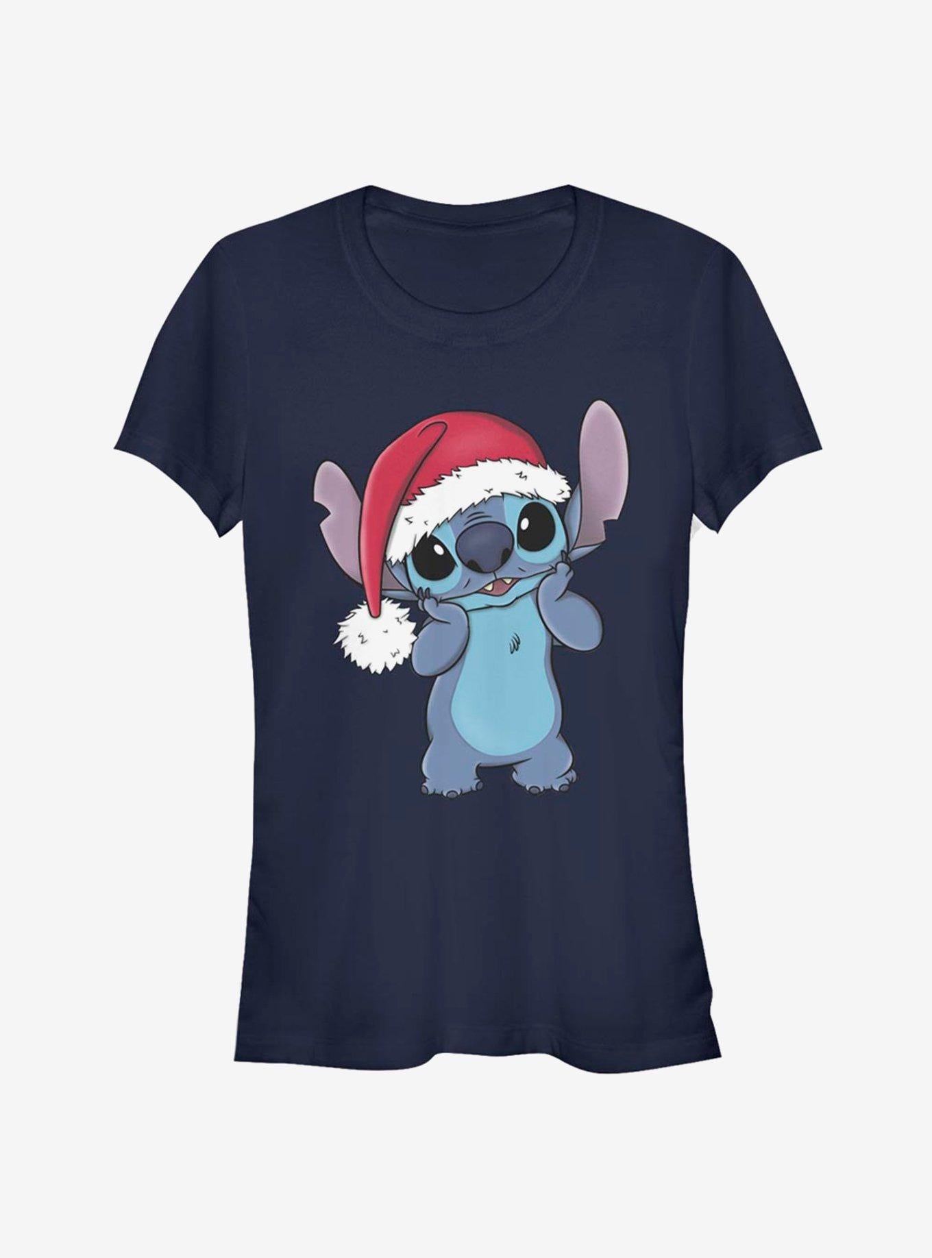 Disney Lilo & Stitch Christmas Cute Santa Stitch Girls T-Shirt | Trending Graphic Tee For Fans