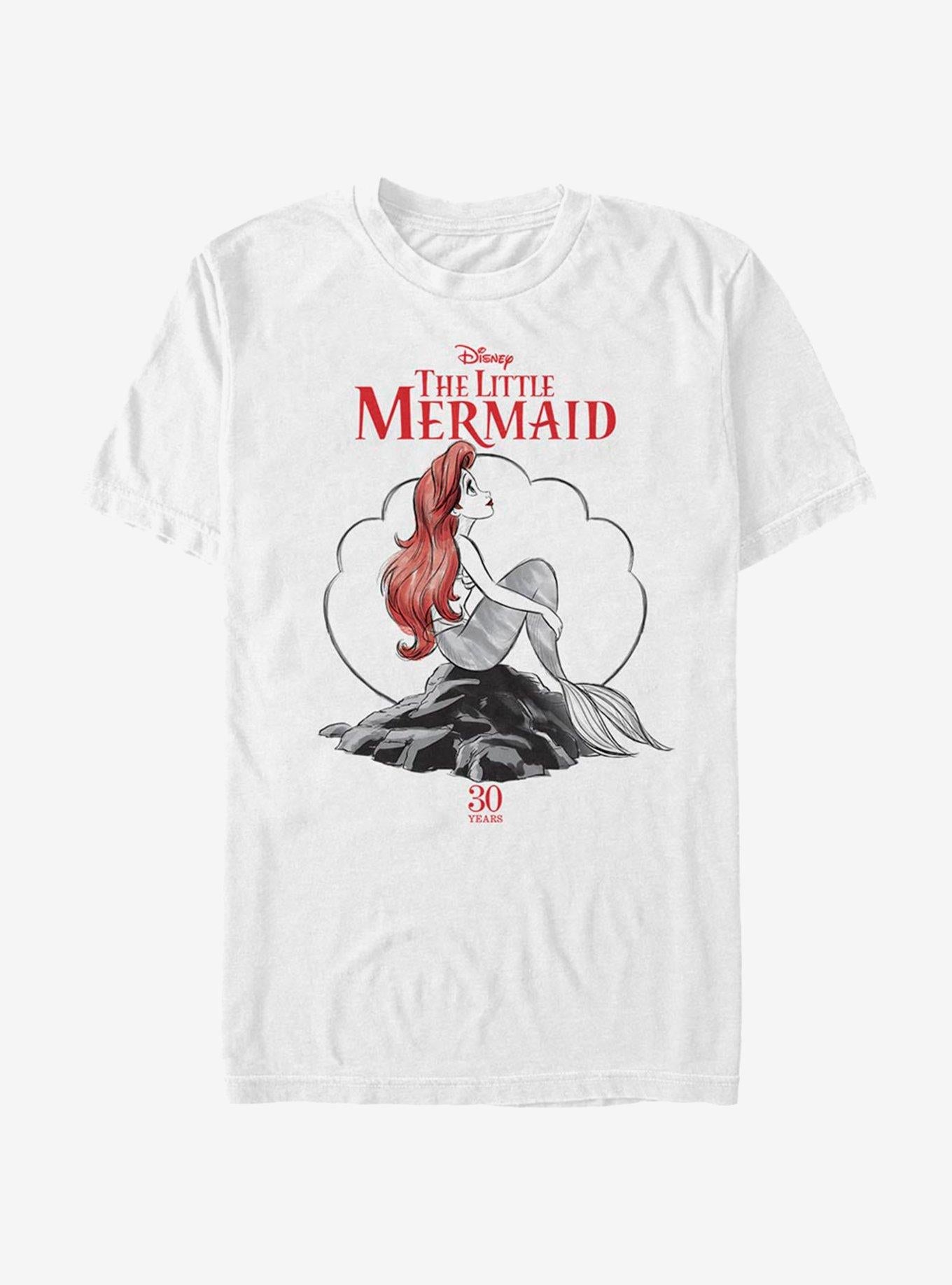 Disney Little Mermaid Sketch Mermaid Anniversary T-Shirt | Trending Graphic Tee For Fans