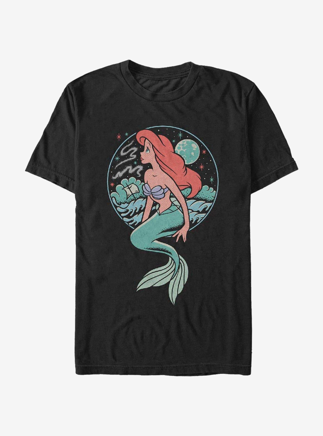 Disney Little Mermaid Moonrise Shipwreck T-Shirt | Trending Graphic Tee For Fans