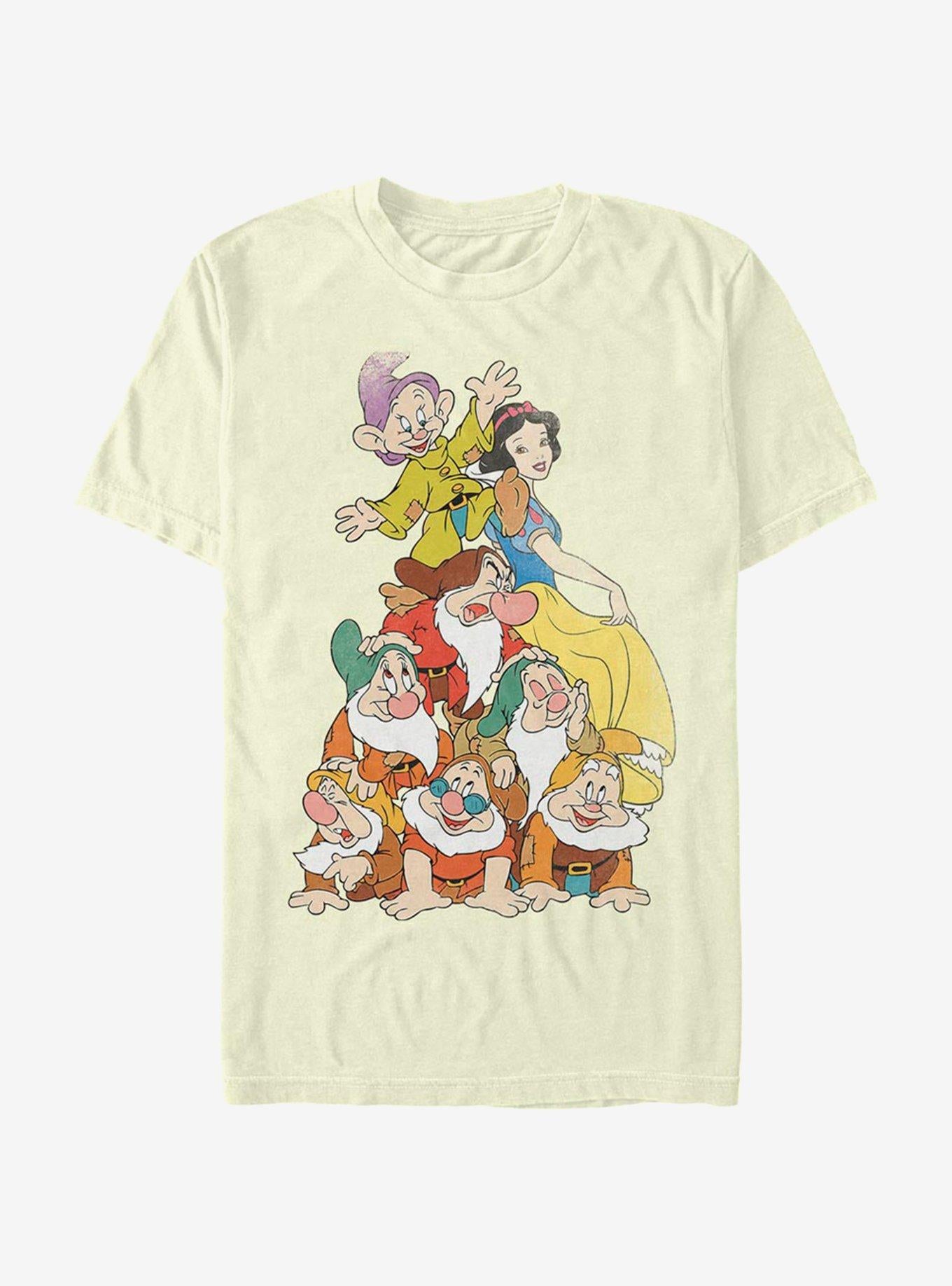 Disney Snow White Squad Dwarf Stack T-Shirt | Trending Graphic Tee For Fans