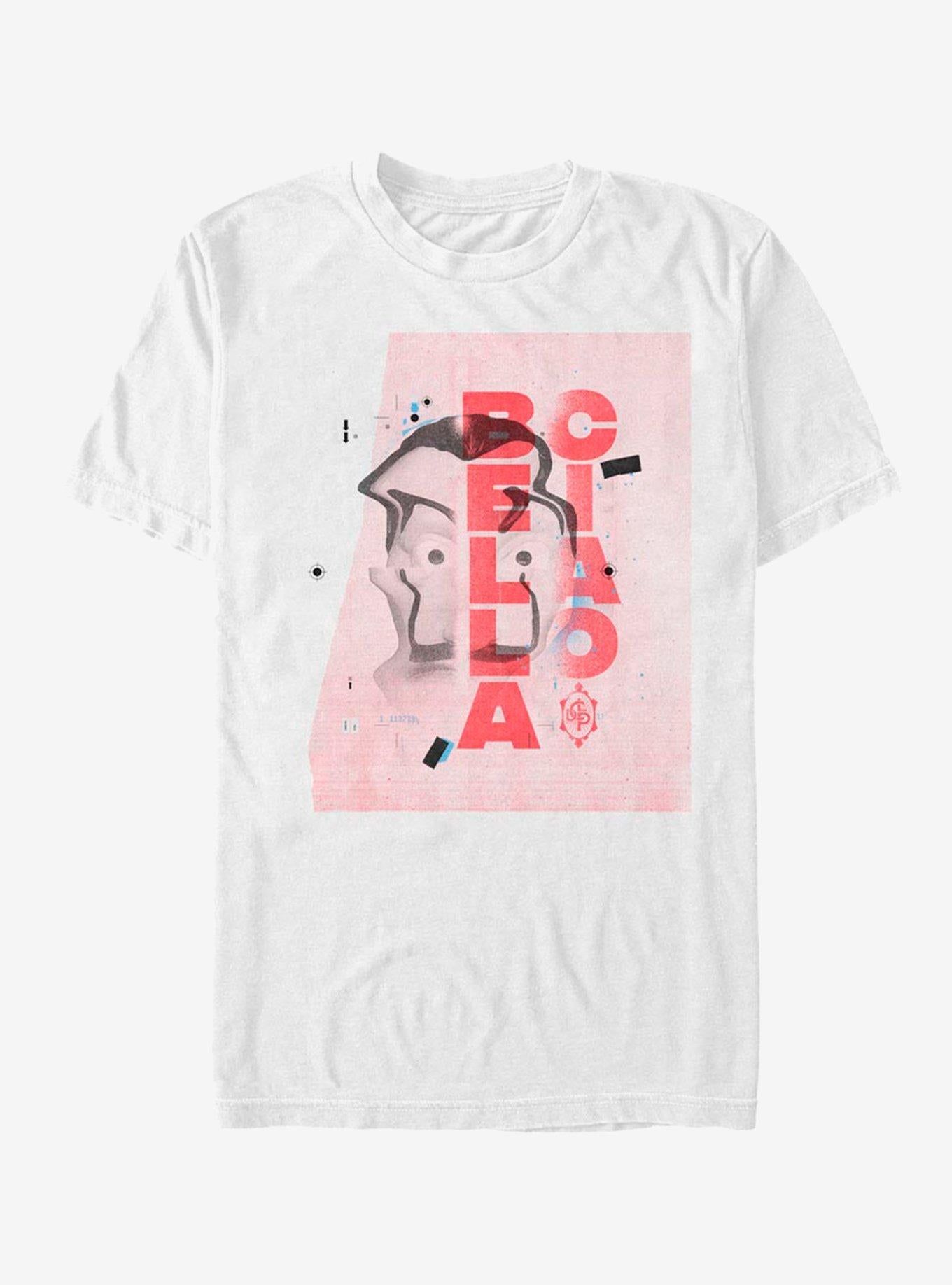La Casa De Papel Warped Mask Collage T-Shirt | Trending Graphic Tee For Fans