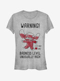 Disney Lilo & Stitch Warning Drawing Sitch Girls T-Shirt | Trending Graphic Tee For Fans