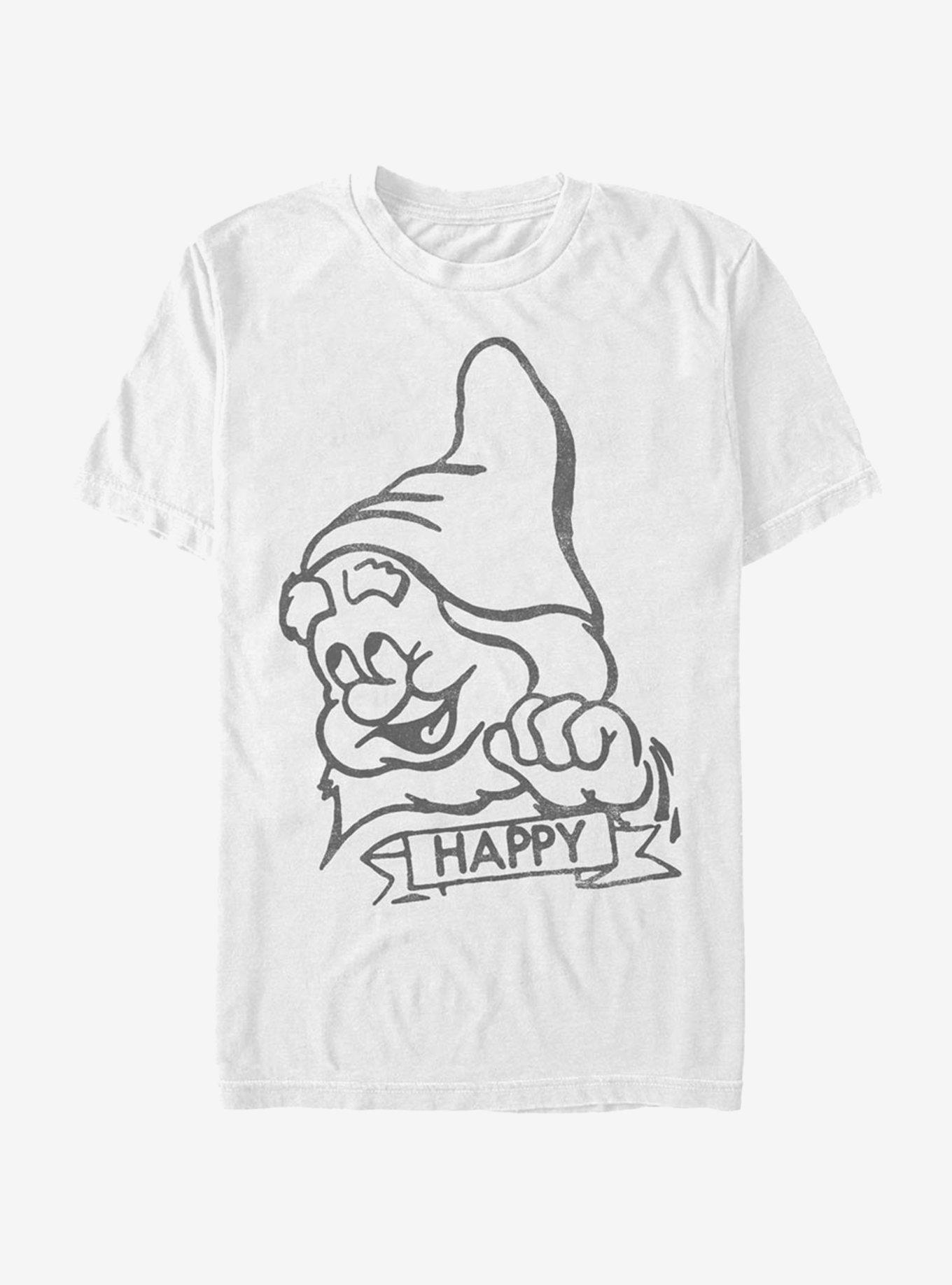 Disney Snow White And The Seven Dwarfs Happy T-Shirt | Trending Graphic Tee For Fans