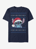 Disney Lilo & Stitch Holiday Stitch Wearing Santa Hat T-Shirt | Trending Graphic Tee For Fans