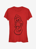 Disney The Little Mermaid Sebastian Big Face Girls T-Shirt | Trending Graphic Tee For Fans