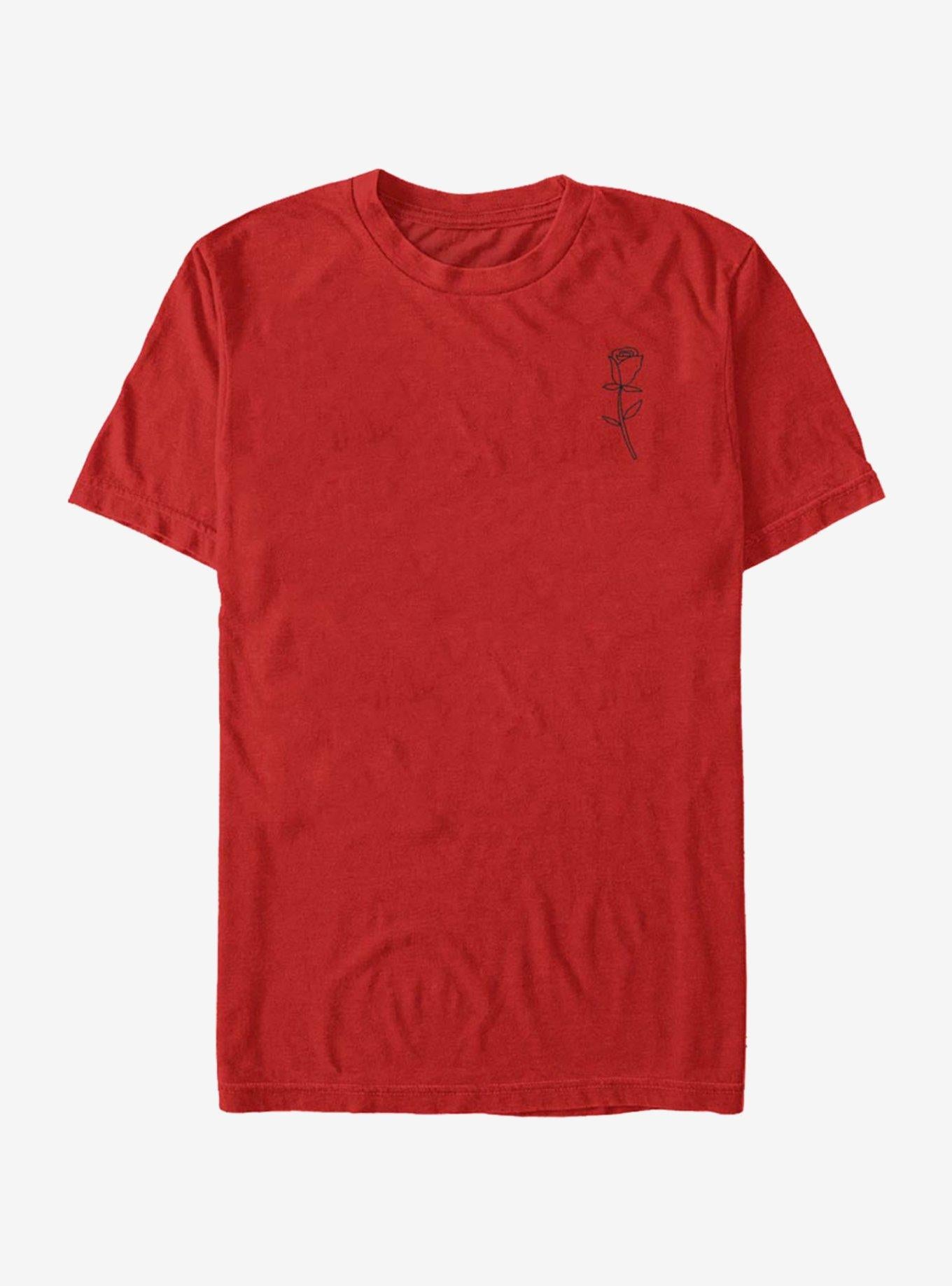 Disney Beauty And The Beast Enchanted Rose Line T-Shirt | Trending Graphic Tee For Fans