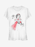 Disney Snow White Snow Sketch Vignette Girls T-Shirt | Trending Graphic Tee For Fans