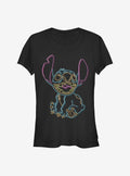 Disney Lilo & Stitch Neon Stitch Girls T-Shirt | Trending Graphic Tee For Fans