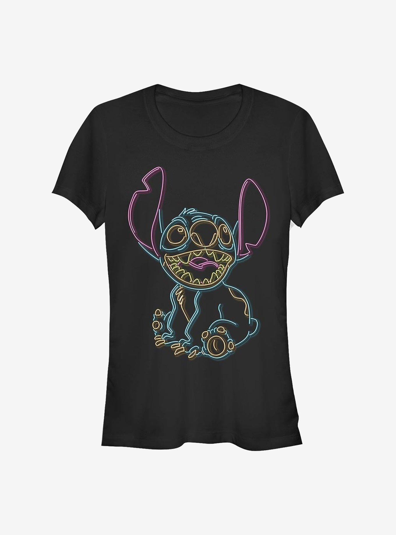 Disney Lilo & Stitch Neon Stitch Girls T-Shirt | Trending Graphic Tee For Fans