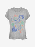 Disney Lilo & Stitch Retro Tropical Tonal Stitch Girls T-Shirt | Trending Graphic Tee For Fans