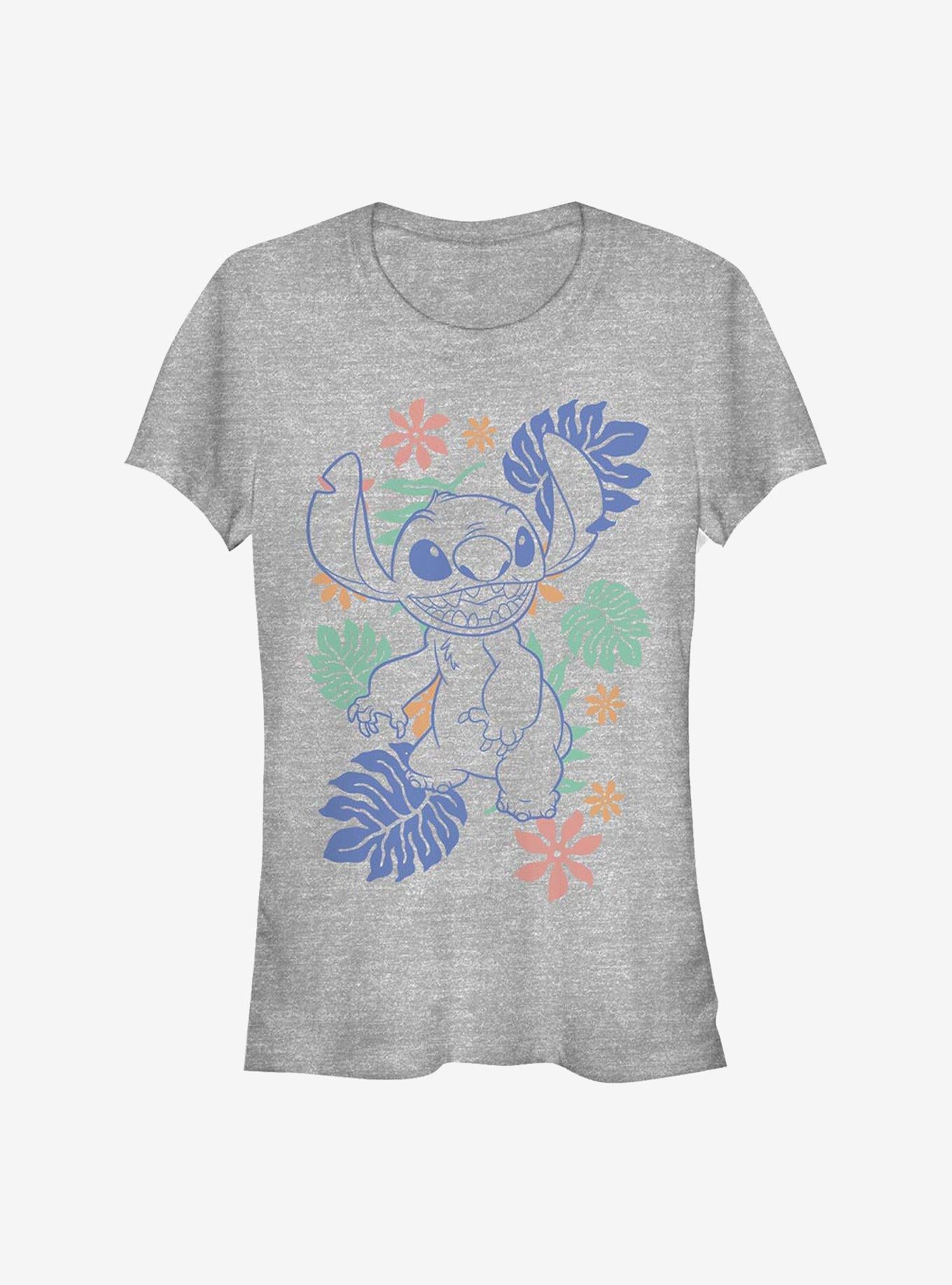 Disney Lilo & Stitch Retro Tropical Tonal Stitch Girls T-Shirt | Trending Graphic Tee For Fans