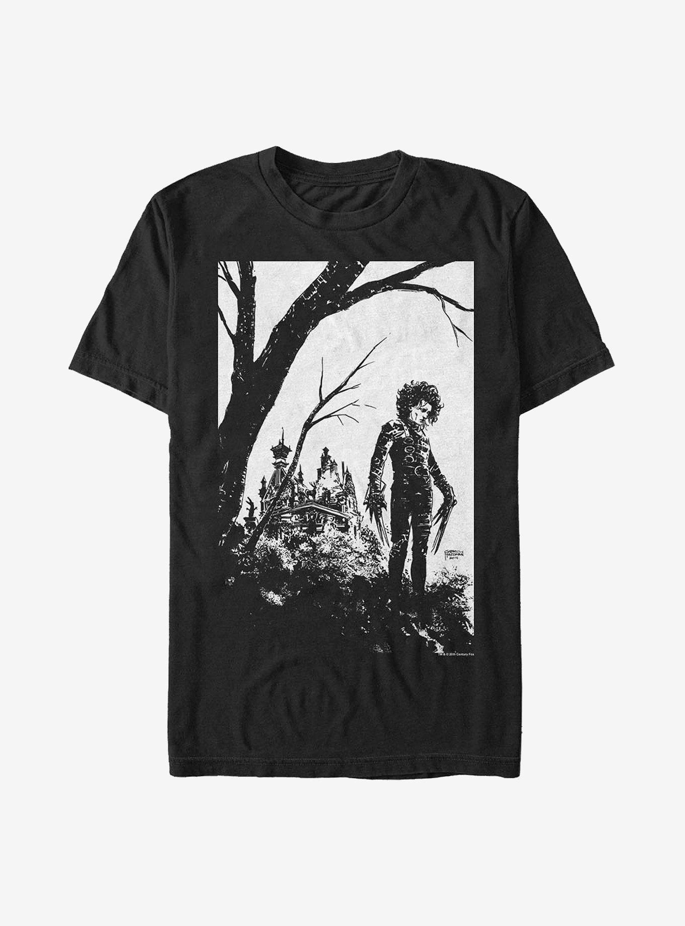 Edward Scissorhands Black And White Cover Hot Topic Exclusive T-Shirt | Trending Graphic Tee For Fans