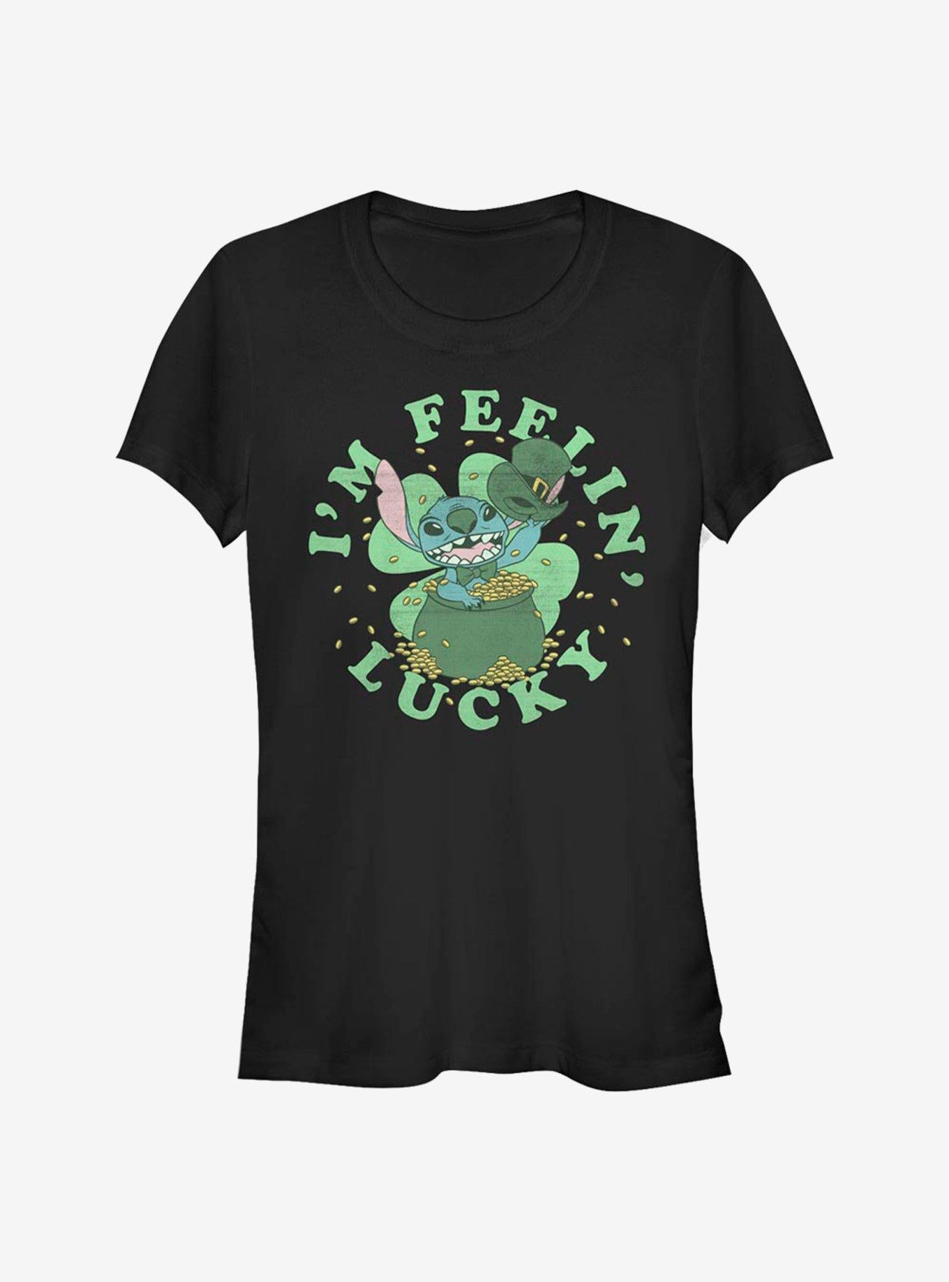 Disney Lilo & Stitch I'm Feelin Lucky Girls T-Shirt | Trending Graphic Tee For Fans