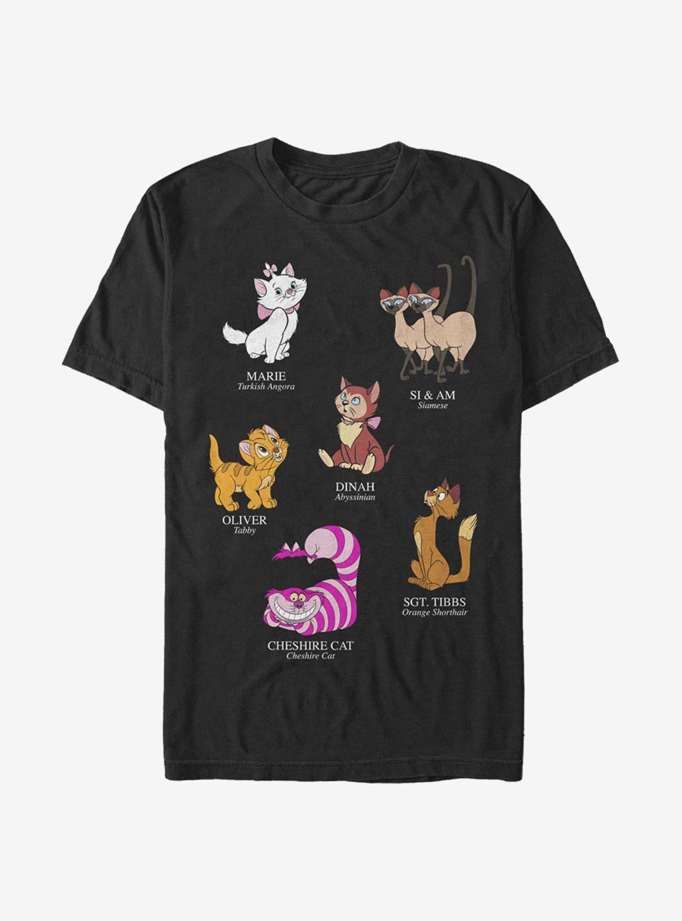 Disney Cat Breeds T-Shirt | Trending Graphic Tee For Fans