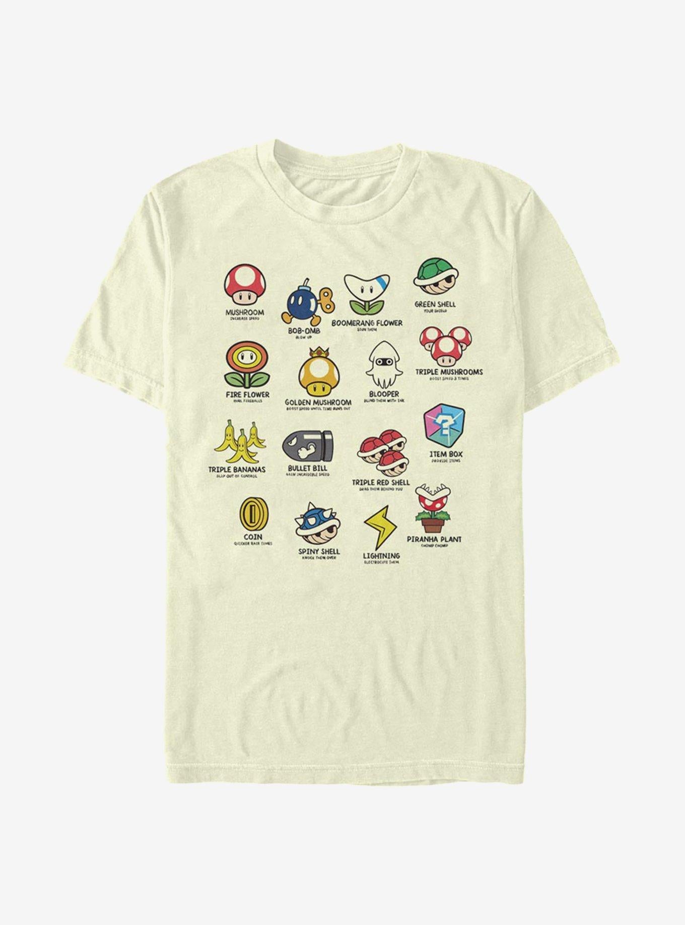Super Mario Kart Objects T-Shirt | Trending Graphic Tee For Fans