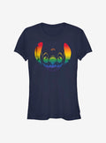Disney Lilo & Stitch Stitch Face Rainbow Pride T-Shirt | Trending Graphic Tee For Fans