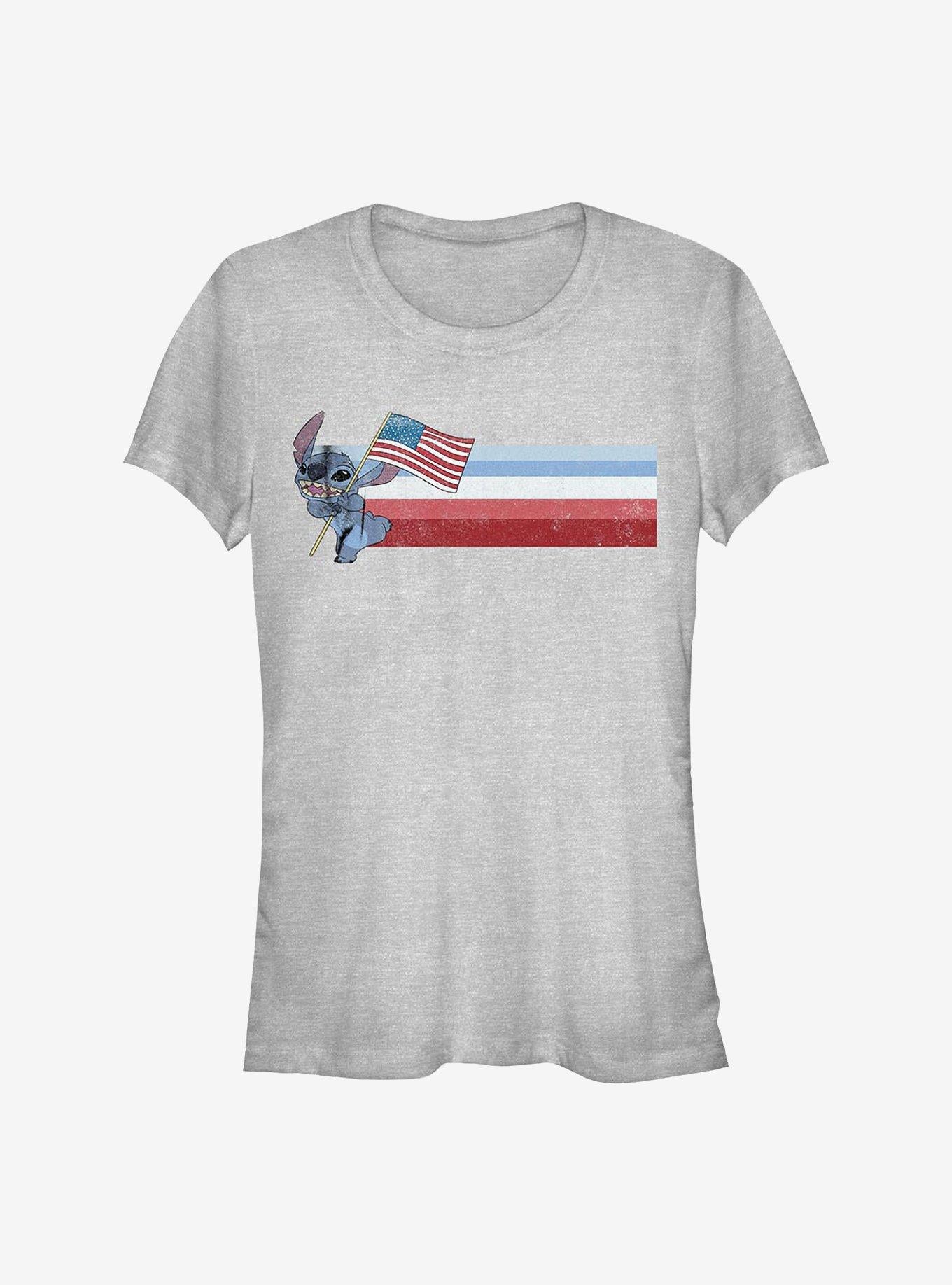 Disney Lilo & Stitch Flag Stitch Girls T-Shirt | Trending Graphic Tee For Fans