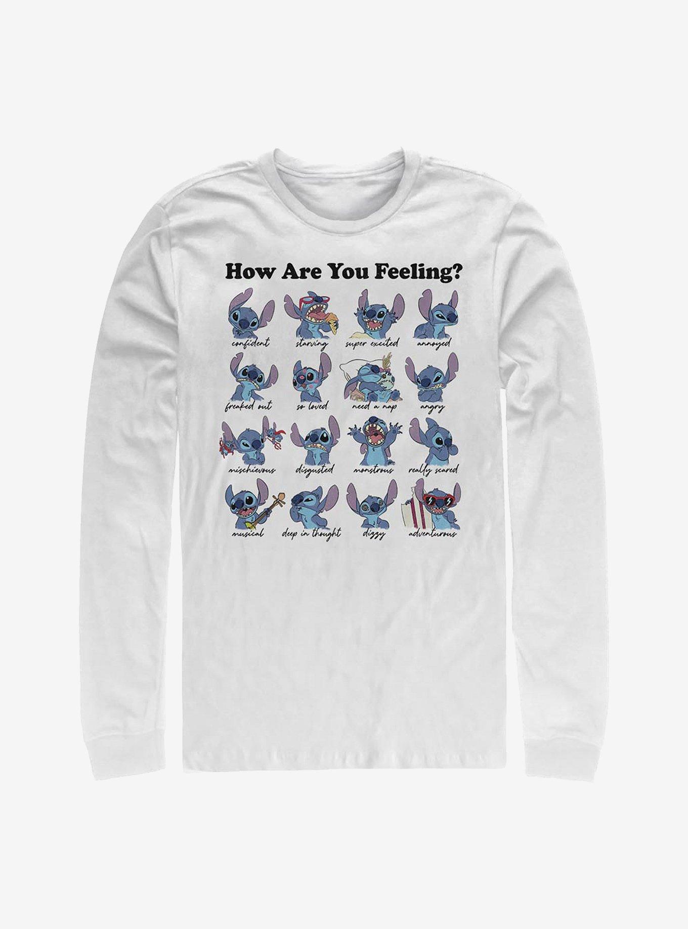 Disney Lilo & Stitch Moods Long-Sleeve T-Shirt | Trending Graphic Tee For Fans