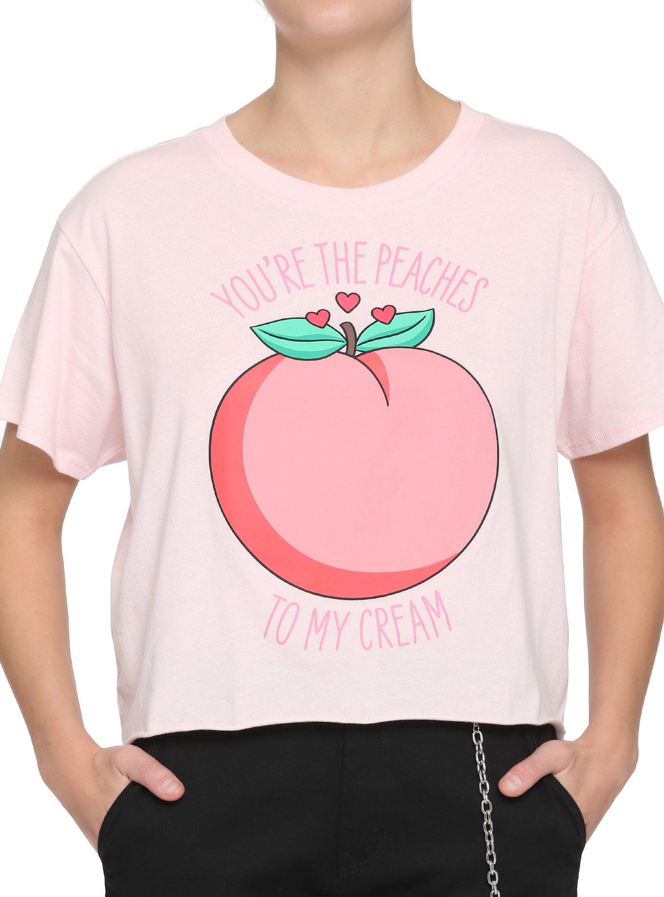 Peaches & Cream Girls Crop T-Shirt | Trending Graphic Tee For Fans