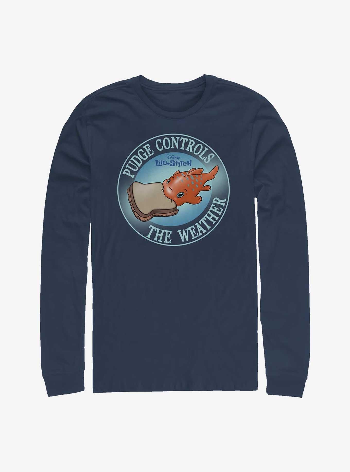 Disney Lilo & Stitch Pudge Controls The Weather Long-Sleeve T-Shirt | Trending Graphic Tee For Fans