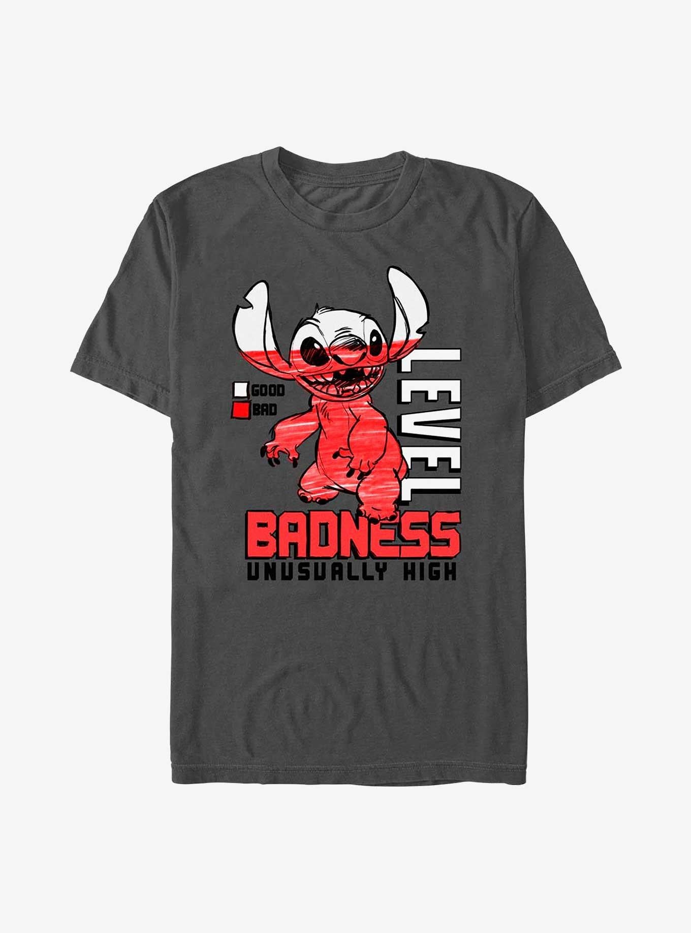 Disney Lilo & Stitch Badness Level T-Shirt | Trending Graphic Tee For Fans