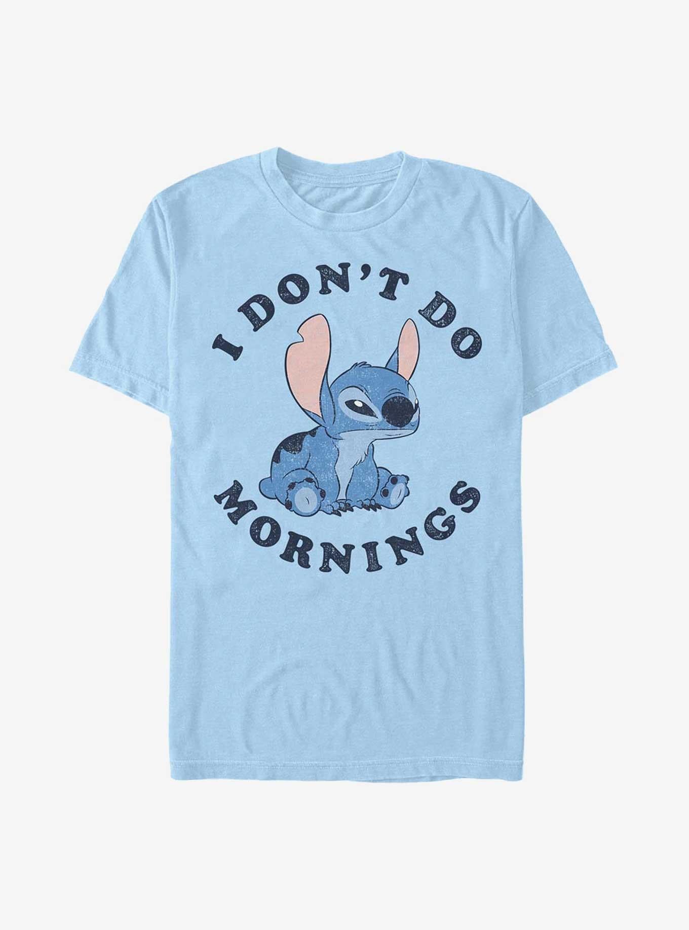 Disney Lilo & Stitch I Don't Do Mornings T-Shirt | Trending Graphic Tee For Fans