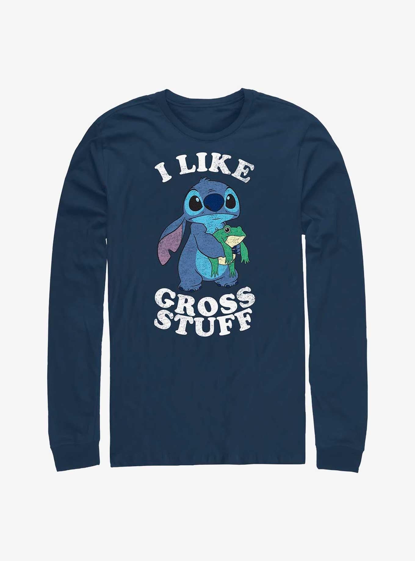 Disney Lilo & Stitch I Like Gross Stuff Stitch Long-Sleeve T-Shirt | Trending Graphic Tee For Fans