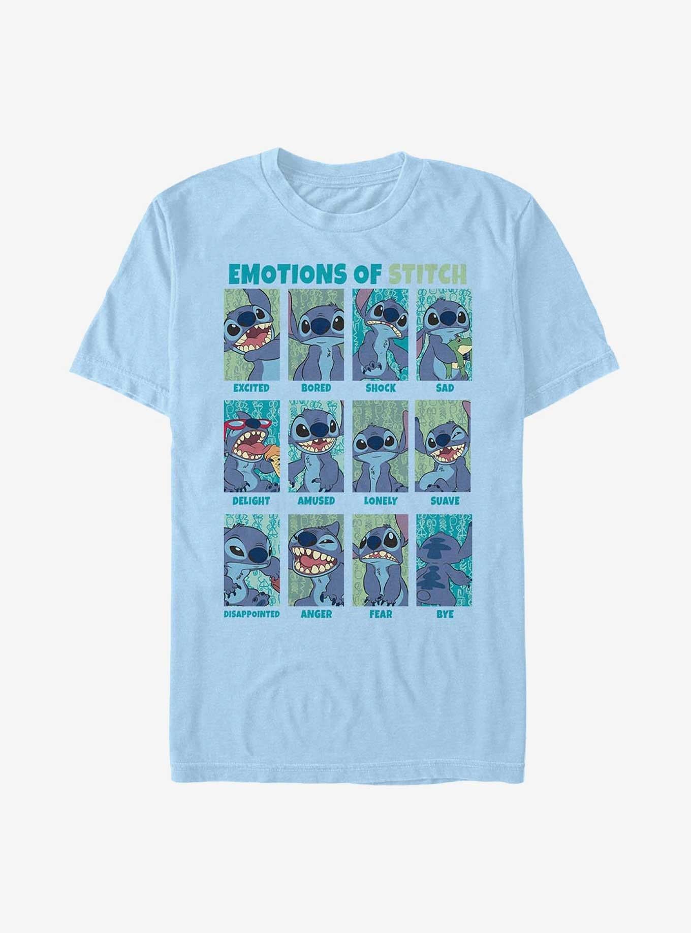 Disney Lilo & Stitch Emotions Of Stitch T-Shirt | Trending Graphic Tee For Fans