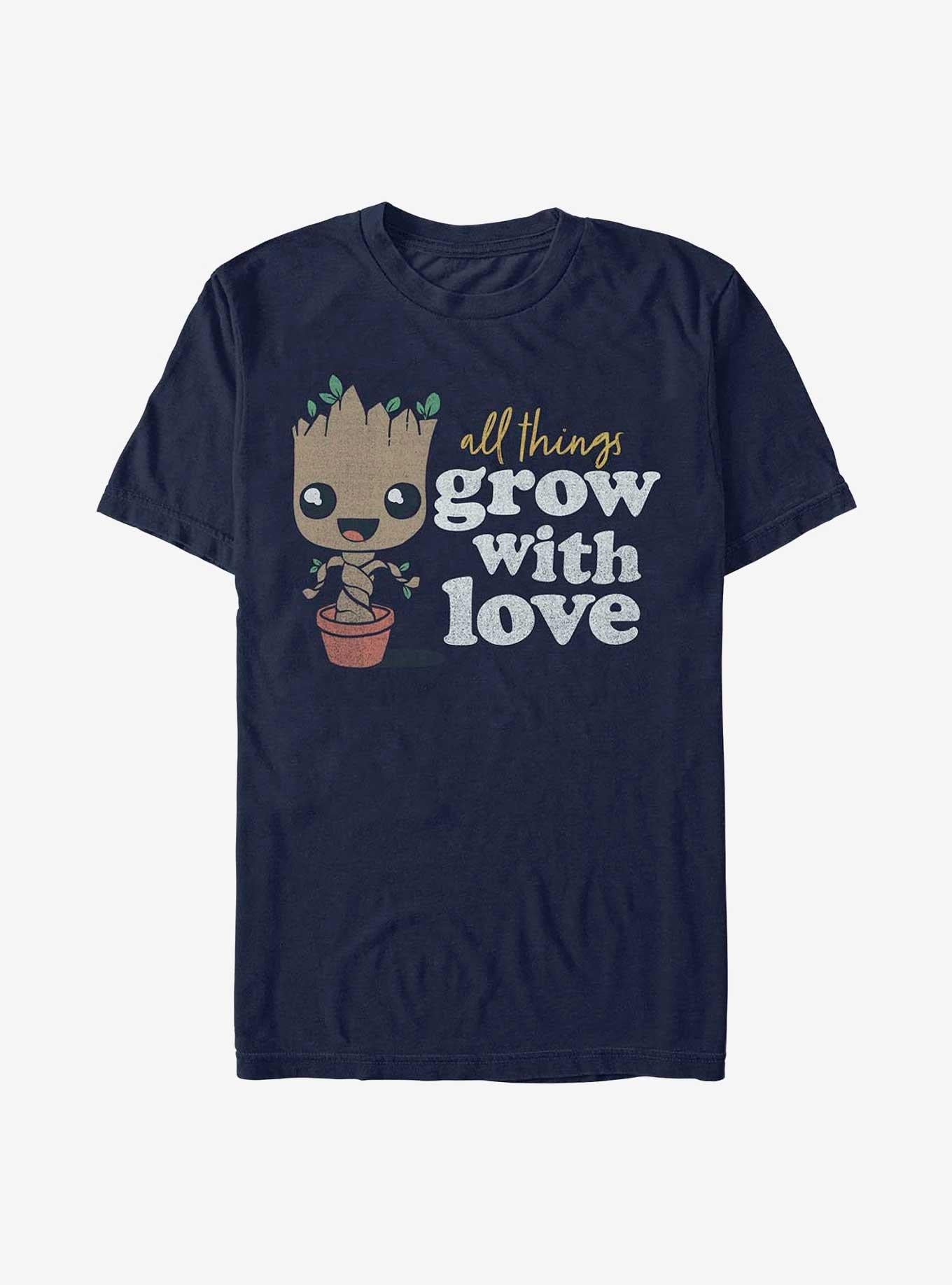 Marvel Guardians of the Galaxy Earth Day Groot Grow With Love T-Shirt | Trending Graphic Tee For Fans