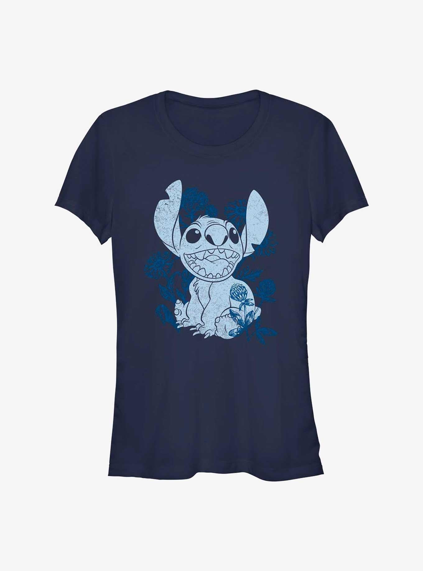Disney Lilo & Stitch Floral Sketch Girls T-Shirt | Trending Graphic Tee For Fans