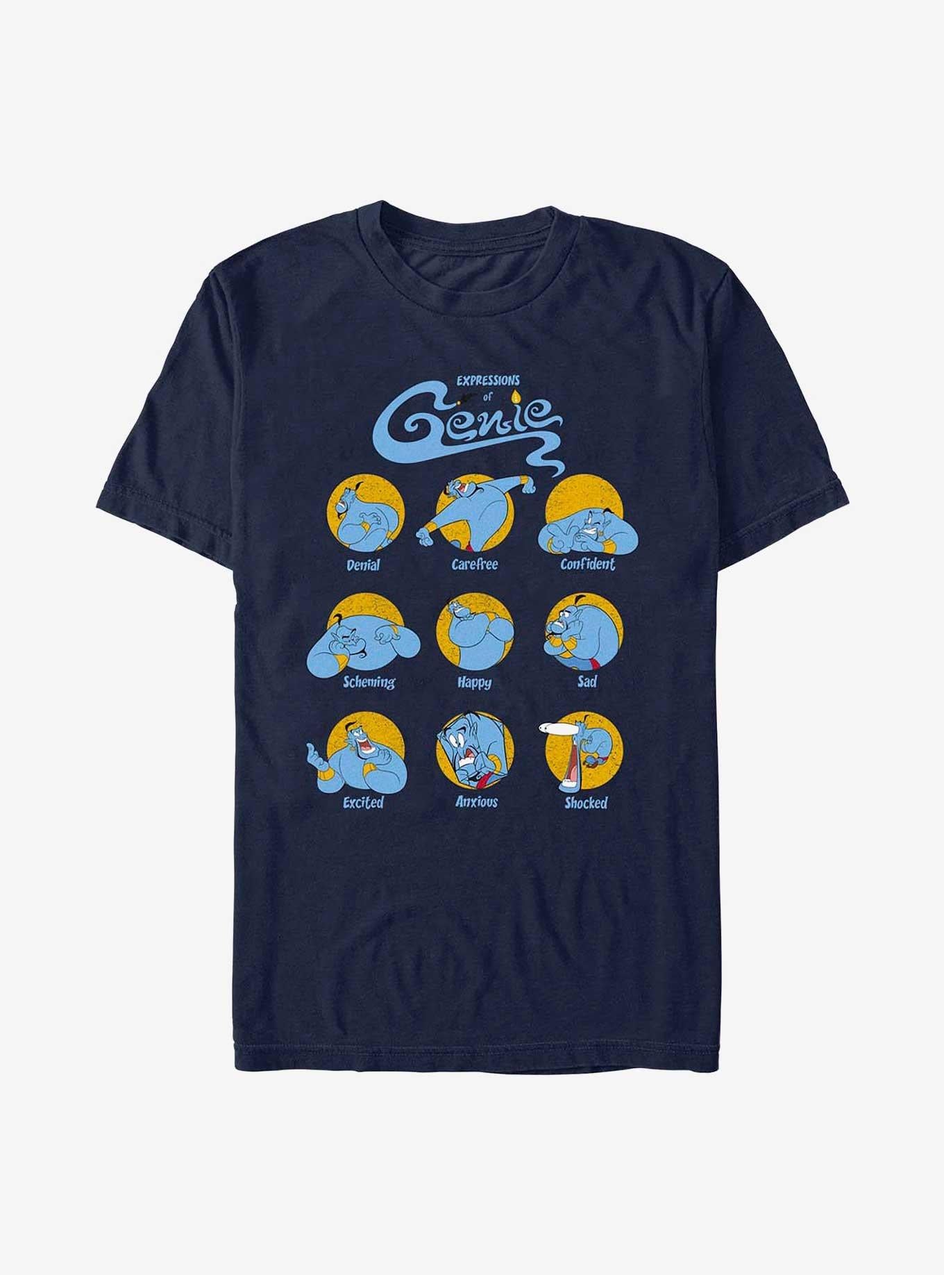 Disney Aladdin Expressions of Genie T-Shirt | Trending Graphic Tee For Fans