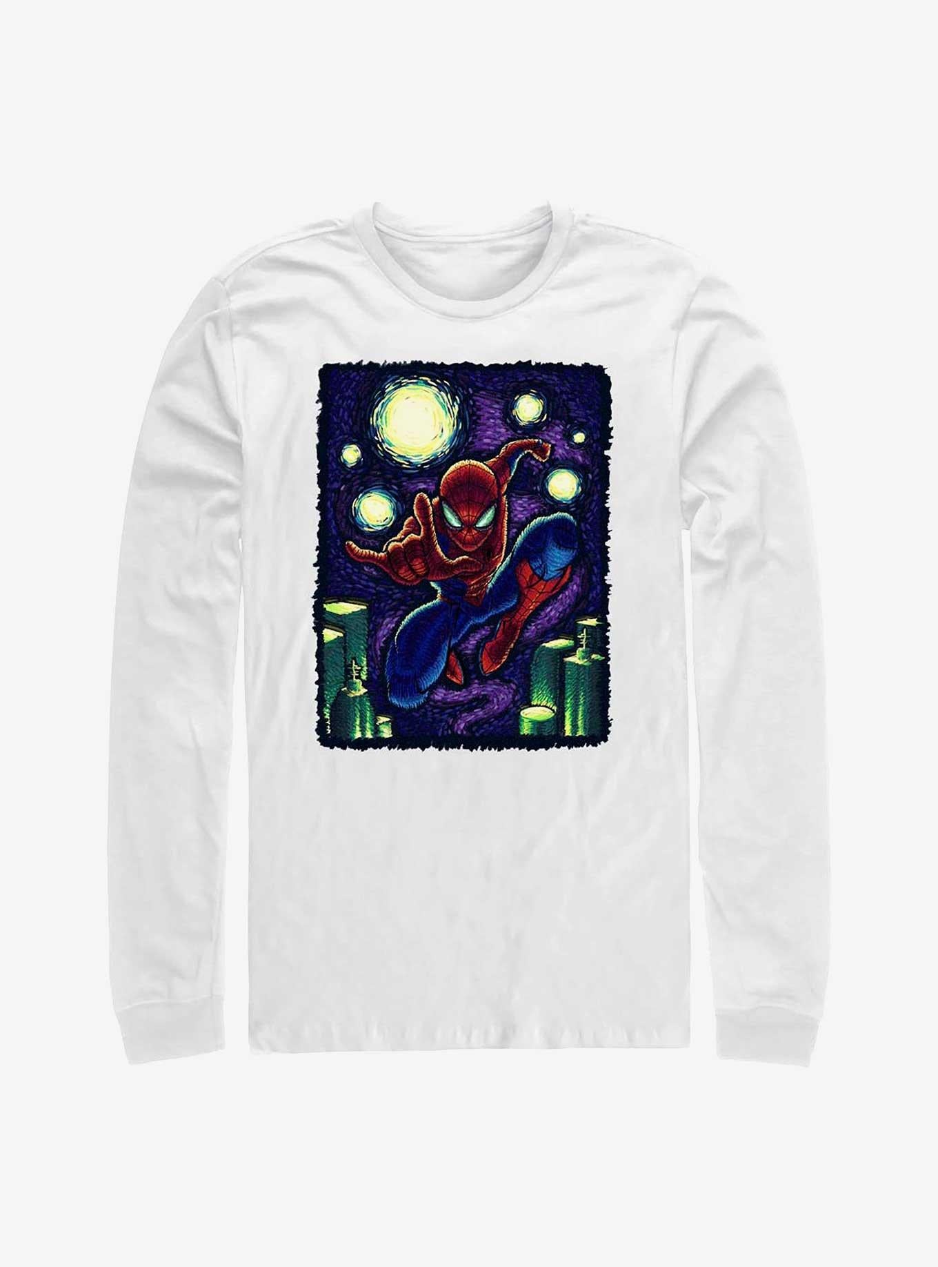 Marvel Spider-Man Starry New York Long-Sleeve T-Shirt | Trending Graphic Tee For Fans